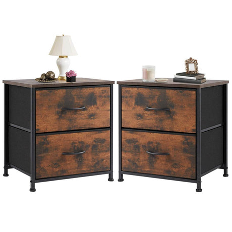 Minimalist Modern Multipurpose Nightstand With Fabric Drawers - Sleep Galleria