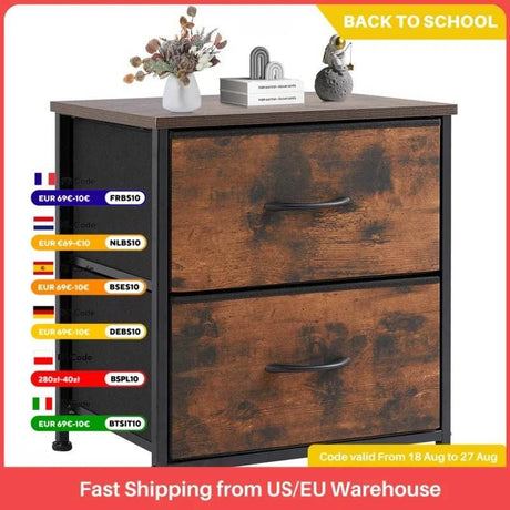 Minimalist Modern Multipurpose Nightstand With Fabric Drawers - Sleep Galleria