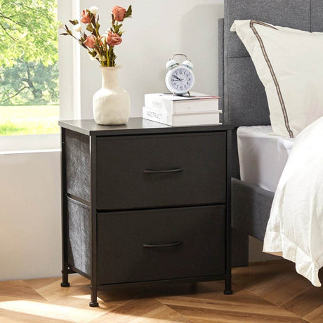 Minimalist Modern Multipurpose Nightstand With Fabric Drawers - Sleep Galleria