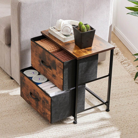 Minimalist Modern Multipurpose Nightstand With Fabric Drawers - Sleep Galleria