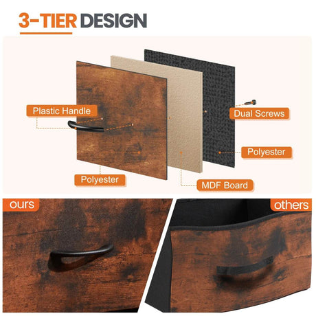 Minimalist Modern Multipurpose Nightstand With Fabric Drawers - Sleep Galleria