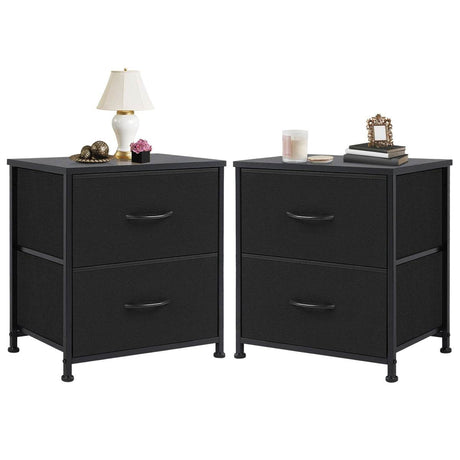 Minimalist Modern Multipurpose Nightstand With Fabric Drawers - Sleep Galleria