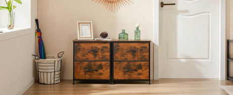 Minimalist Modern Multipurpose Nightstand With Fabric Drawers - Sleep Galleria