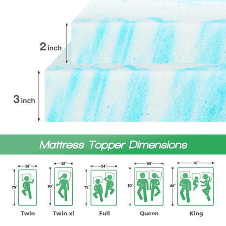 Soft Cooling Gel-Infused Memory Foam Mattress Topper - Sleep Galleria