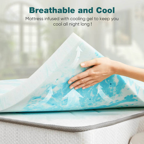 Soft Cooling Gel-Infused Memory Foam Mattress Topper - Sleep Galleria