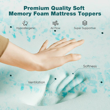 Soft Cooling Gel-Infused Memory Foam Mattress Topper - Sleep Galleria