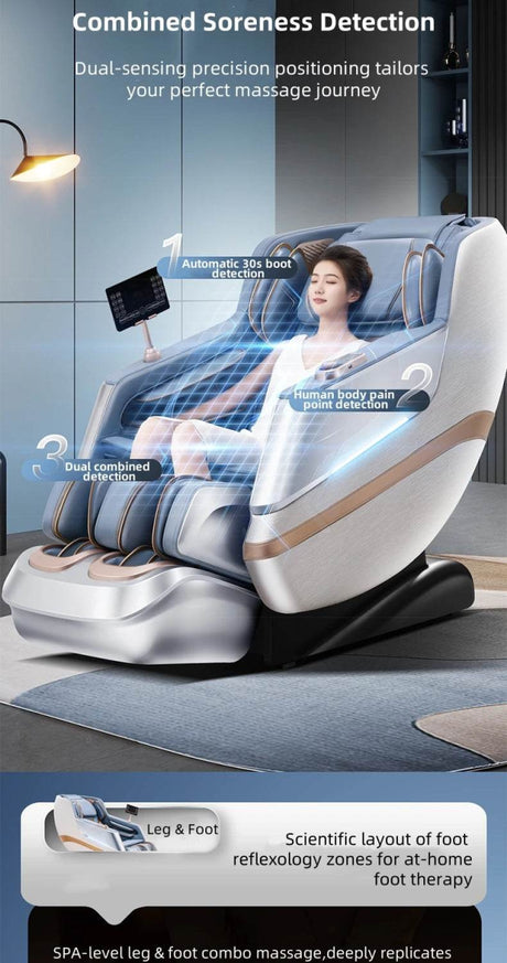 4D Zero Gravity Dual SL Track Full Body Massage Chair - JINKAIRUI - Sleep Galleria