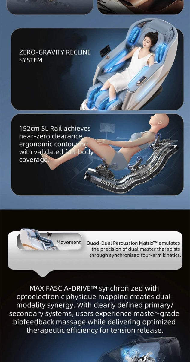 4D Zero Gravity Dual SL Track Full Body Massage Chair - JINKAIRUI - Sleep Galleria