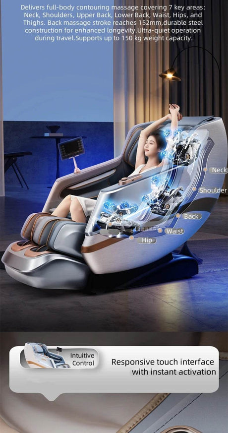 4D Zero Gravity Dual SL Track Full Body Massage Chair - JINKAIRUI - Sleep Galleria