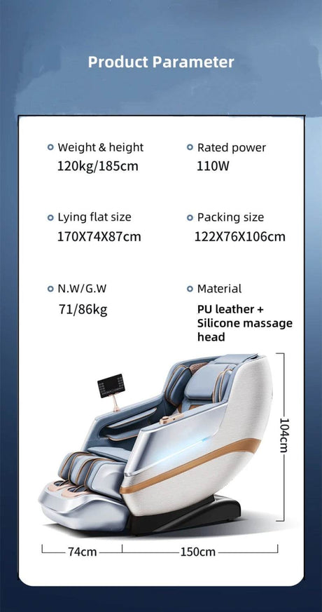 4D Zero Gravity Dual SL Track Full Body Massage Chair - JINKAIRUI - Sleep Galleria