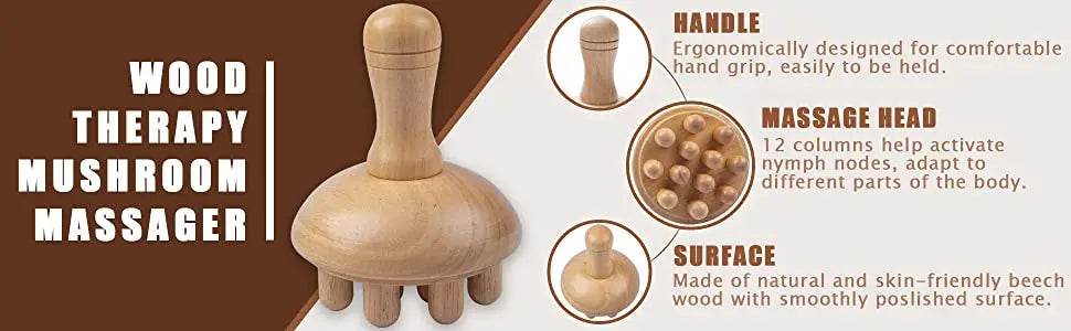 Wooden Mushroom Shape Wood Therapy Massage Tool - JOMMJO - Sleep Galleria