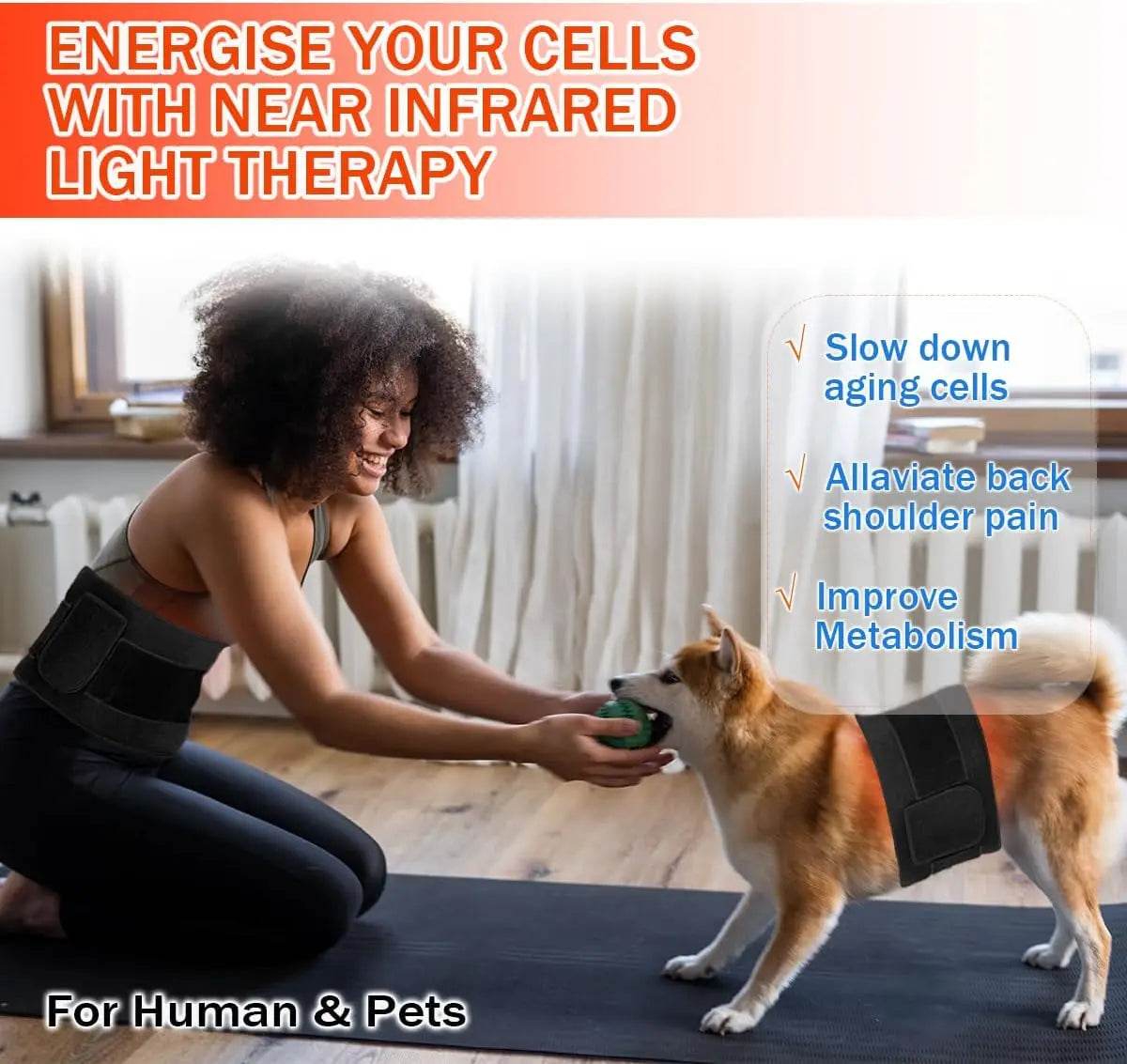 Red Infrared Light Therapy Pad with Dual Wavelengths - Junneeled - Sleep Galleria