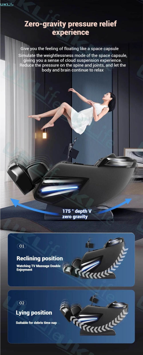 4D Jade Shiatsu Zero Gravity Massage Chair With Bluetooth - KEMPELEN - Sleep Galleria
