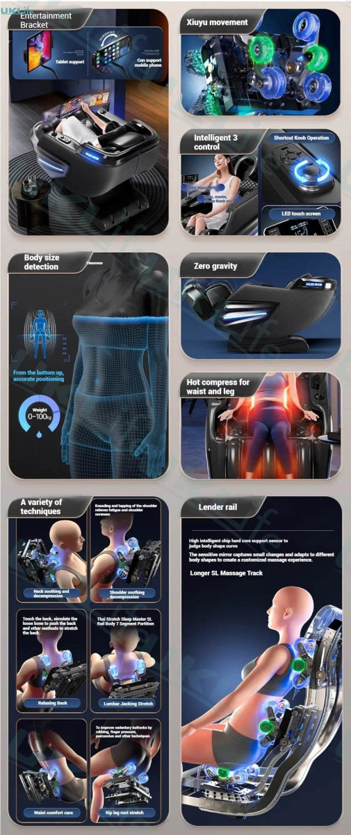 4D Jade Shiatsu Zero Gravity Massage Chair With Bluetooth - KEMPELEN - Sleep Galleria