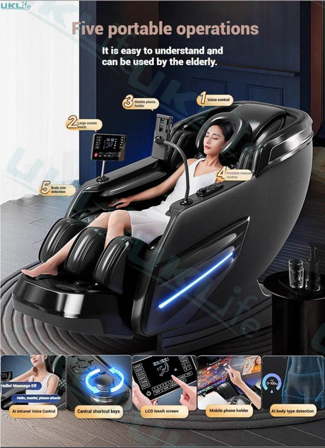 4D Jade Shiatsu Zero Gravity Massage Chair With Bluetooth - KEMPELEN - Sleep Galleria