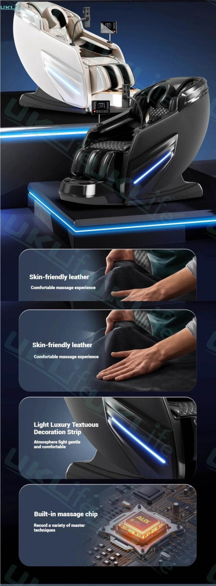 4D Jade Shiatsu Zero Gravity Massage Chair With Bluetooth - KEMPELEN - Sleep Galleria