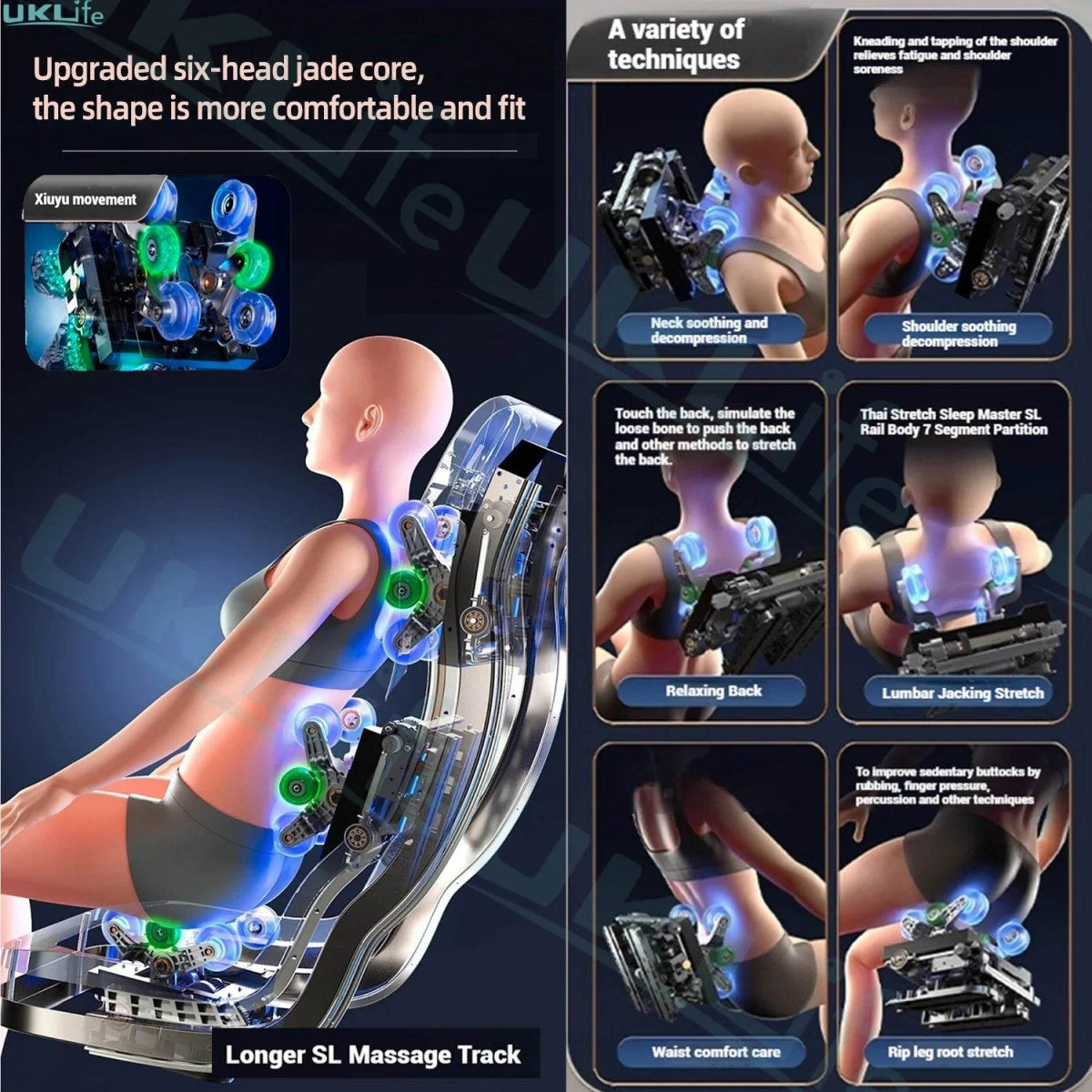 4D Jade Shiatsu Zero Gravity Massage Chair With Bluetooth - KEMPELEN - Sleep Galleria