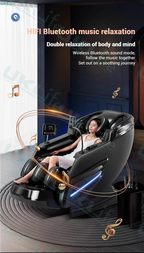 4D Jade Shiatsu Zero Gravity Massage Chair With Bluetooth - KEMPELEN - Sleep Galleria