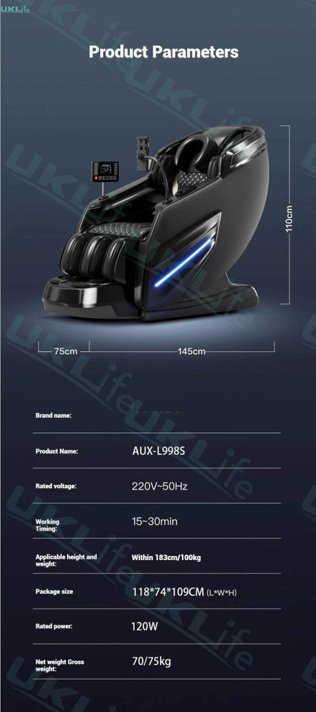 4D Jade Shiatsu Zero Gravity Massage Chair With Bluetooth - KEMPELEN - Sleep Galleria