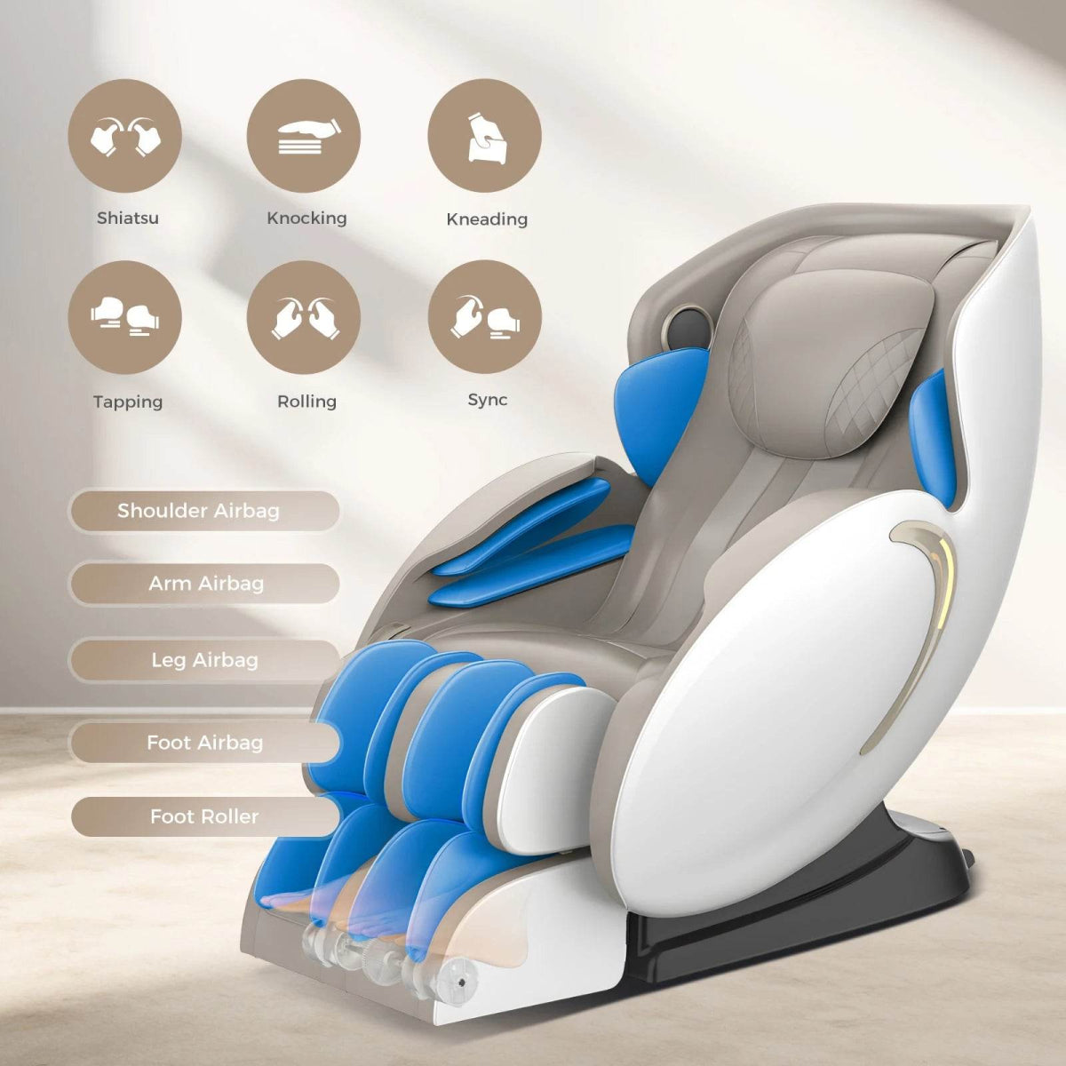 4D SL Airbag Zero Gravity Full Body Massage Chair - Kempelen - Sleep Galleria
