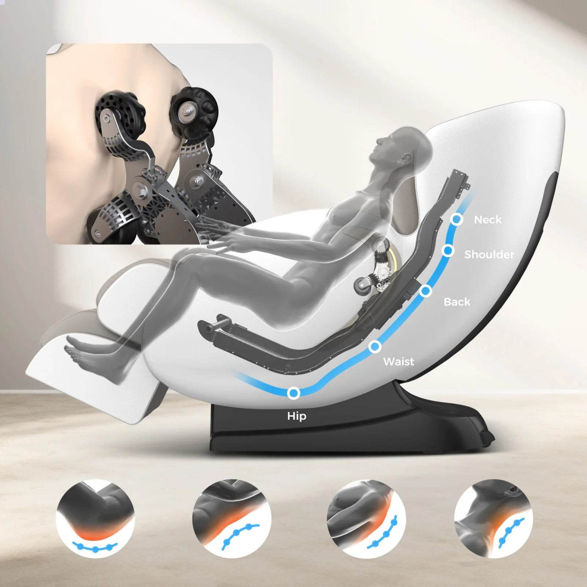 4D SL Airbag Zero Gravity Full Body Massage Chair - Kempelen - Sleep Galleria