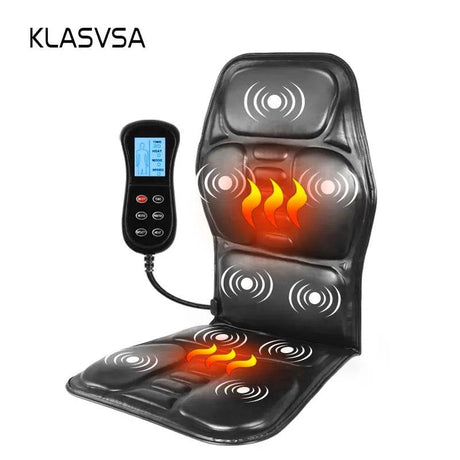 Electric Heated Vibrating PU Leather Back Massager Cushion - KLASVSA - Sleep Galleria