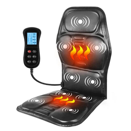 Electric Heated Vibrating PU Leather Back Massager Cushion - KLASVSA - Sleep Galleria