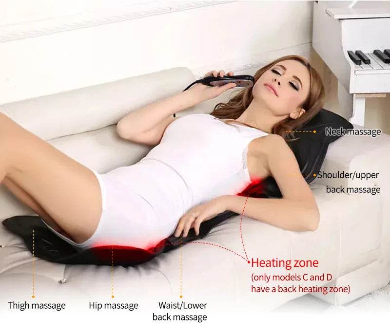 Electric Heated Vibrating PU Leather Back Massager Cushion - KLASVSA - Sleep Galleria