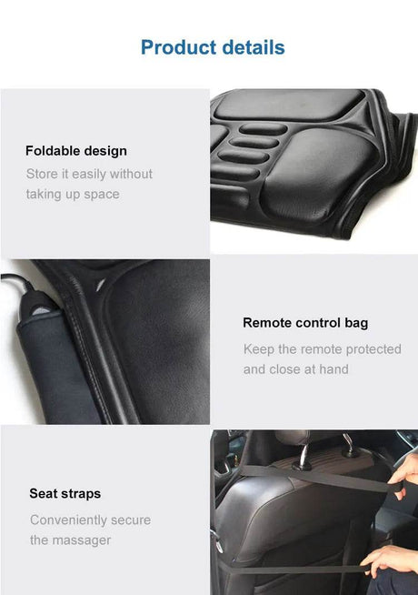 Electric Heated Vibrating PU Leather Back Massager Cushion - KLASVSA - Sleep Galleria