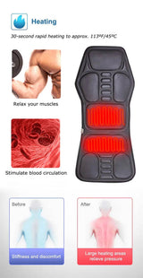 Electric Heated Vibrating PU Leather Back Massager Cushion - KLASVSA - Sleep Galleria