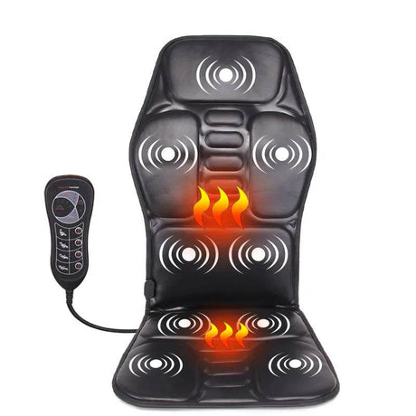 Electric Heated Vibrating PU Leather Back Massager Cushion - KLASVSA - Sleep Galleria