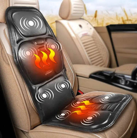 Electric Heated Vibrating PU Leather Back Massager Cushion - KLASVSA - Sleep Galleria