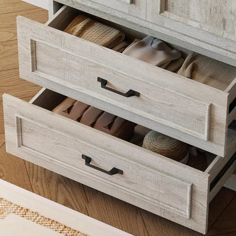 Freestanding Wooden Wardrobe Armoire With Doors Drawers - LIKIMIO - Sleep Galleria