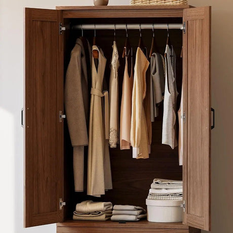 Freestanding Wooden Wardrobe Armoire With Doors Drawers - LIKIMIO - Sleep Galleria