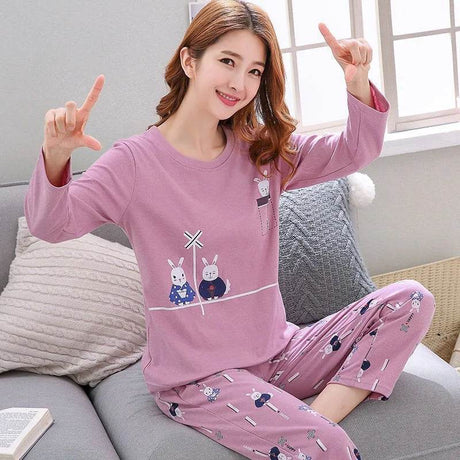 2 - Piece Thin Cotton Blend Women’s Pajama Set - Liva girl - Sleep Galleria