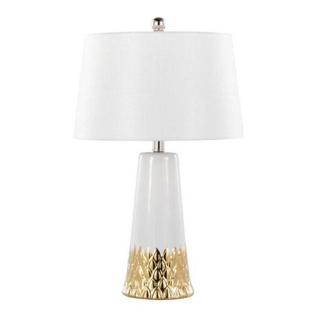 Contemporary Ceramic Table Lamp With Fabric Shade - Sleep Galleria