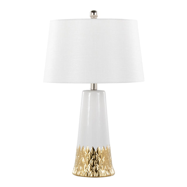 Contemporary Ceramic Table Lamp With Fabric Shade - Sleep Galleria