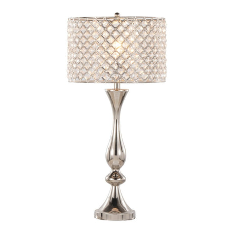 Crystal Clear K9 Metal Table Lamp With Nickel Finish - Sleep Galleria