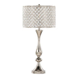Crystal Clear K9 Metal Table Lamp With Nickel Finish - Sleep Galleria