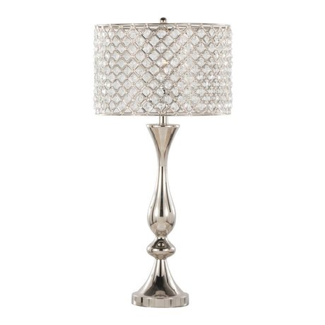 Crystal Clear K9 Metal Table Lamp With Nickel Finish - Sleep Galleria