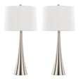 Set Of 2 Contemporary Brushed Nickel Linen Table Lamps - LumiSource - Sleep Galleria