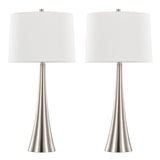 Set Of 2 Contemporary Brushed Nickel Linen Table Lamps - LumiSource - Sleep Galleria