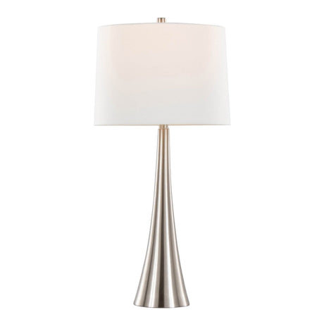 Set Of 2 Contemporary Brushed Nickel Linen Table Lamps - LumiSource - Sleep Galleria