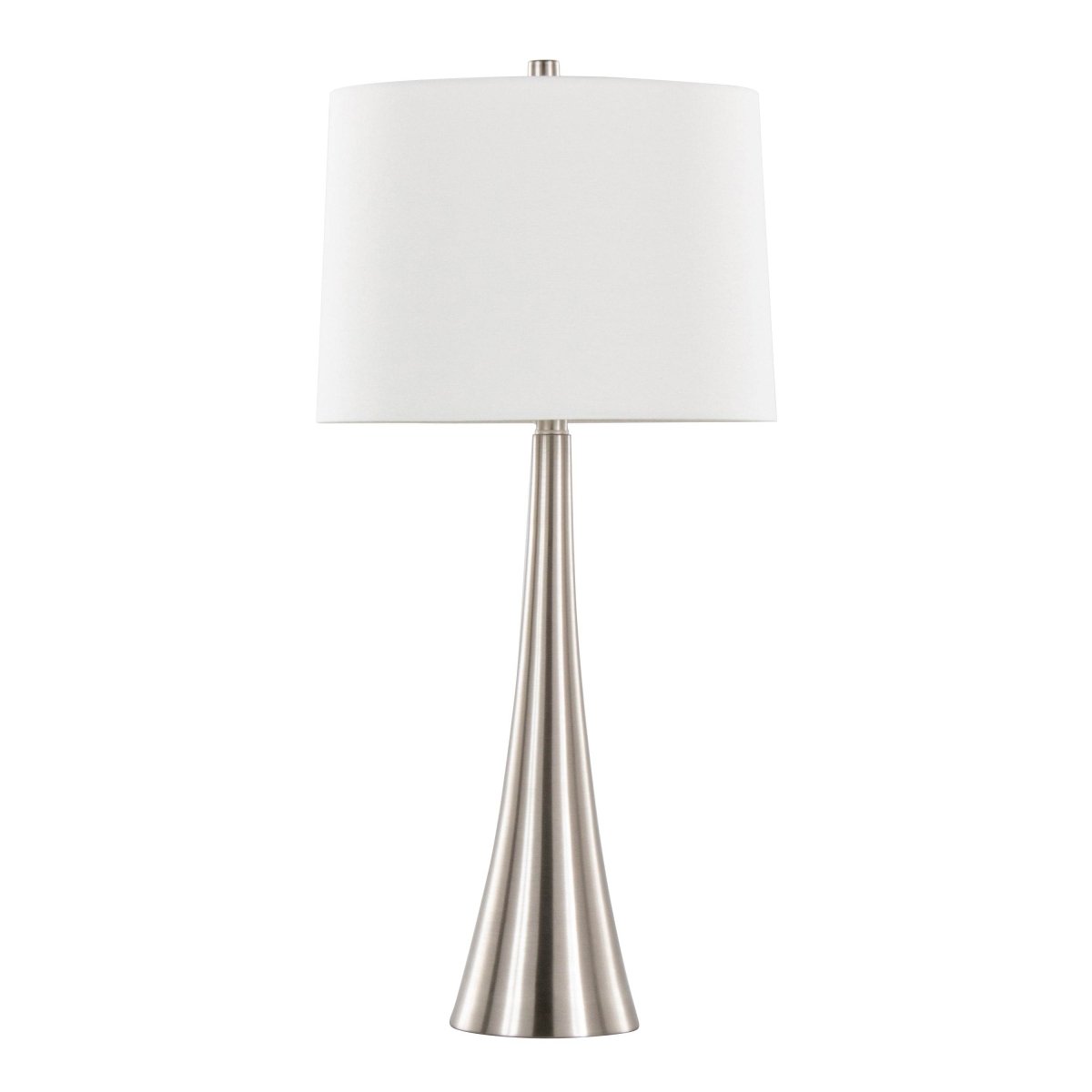 Set Of 2 Contemporary Brushed Nickel Linen Table Lamps - LumiSource - Sleep Galleria