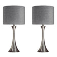 Set of 2 Contemporary Brushed Nickel Metal Table Lamps - Sleep Galleria