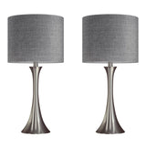 Set of 2 Contemporary Brushed Nickel Metal Table Lamps - LumiSource - Sleep Galleria