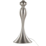 Set of 2 Contemporary Brushed Nickel Table Lamps With Linen Shade - Sleep Galleria