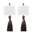 Set Of 2 Contemporary Copper Bronze Linen Table Lamps - Sleep Galleria