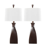 Set Of 2 Contemporary Copper Bronze Linen Table Lamps - Sleep Galleria