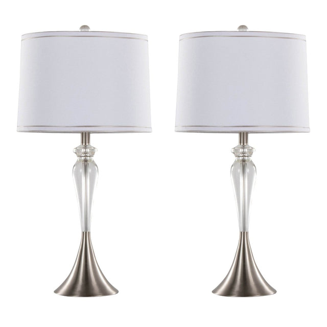 Set Of 2 Contemporary Crystal Table Lamps With Shades - LumiSource - Sleep Galleria
